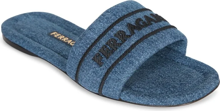 Slide Hotel Denim Black Sandals - Image 2