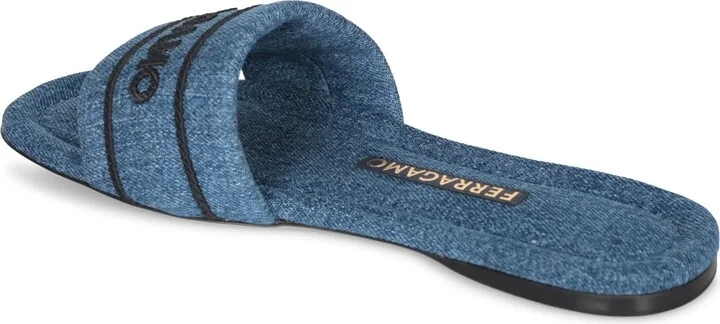 Slide Hotel Denim Black Sandals - Image 3