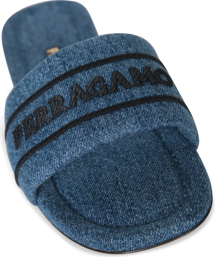 Slide Hotel Denim Black Sandals - Image 4