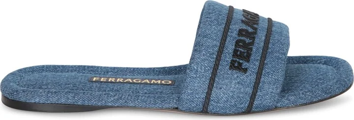 Slide Hotel Denim Black Sandals