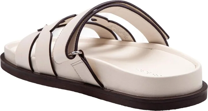 Slide Ines Sport Double T In Ivory Leather - Image 4