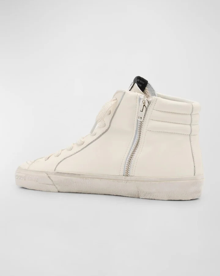 Slide Leather Glitter Mid-Top Sneakers - Image 2
