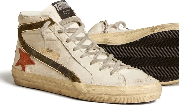 Slide leather high-top sneakers - Image 2