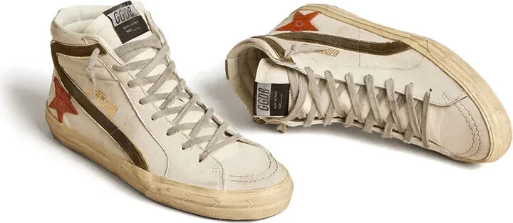 Slide leather high-top sneakers - Image 3