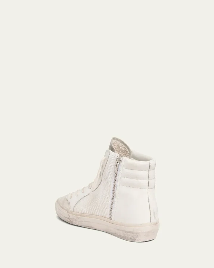 Slide Leather Mesh Mid-Top Sneakers - Image 5