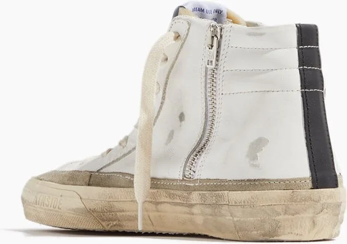 Slide Leather Sneaker in White/Yellow/Black/Taupe - Image 3