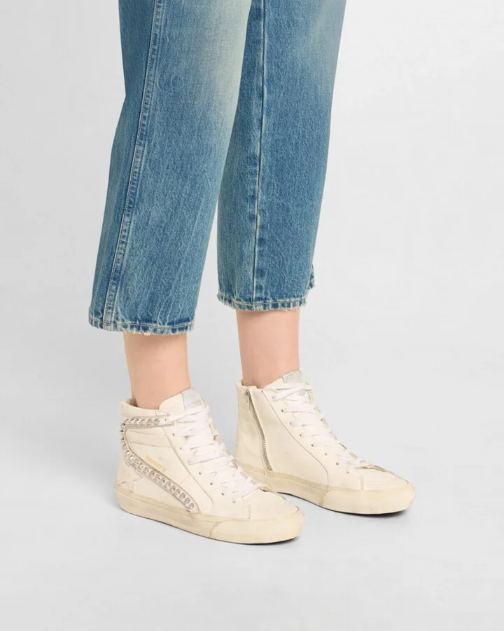 Slide Leather Stud Mid-Top Sneakers - Image 6