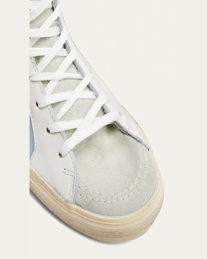 Slide Mid-Top Glitter Leather Sneakers - Image 5