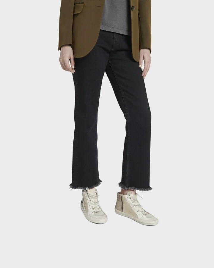 Slide Mid-Top Metallic Leather Sneakers - Image 2