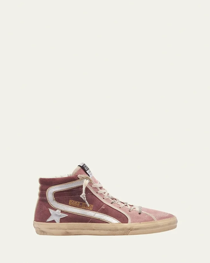 Slide Mid-Top Suede Sneakers