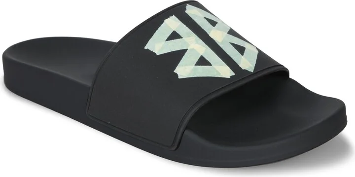 Slide Rubber Logo Black Sandal - Image 2
