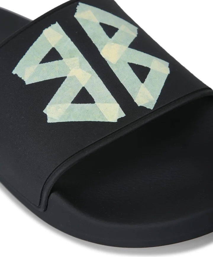Slide Rubber Logo Black Sandal - Image 4