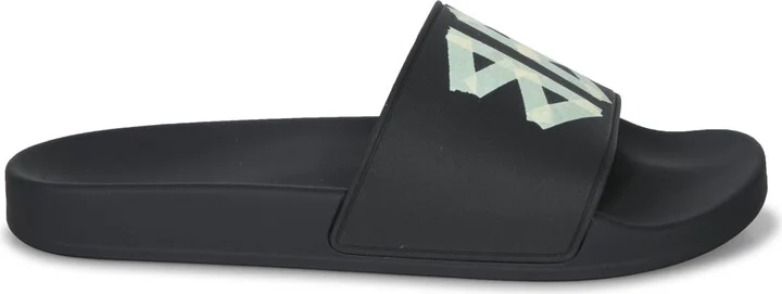 Slide Rubber Logo Black Sandal