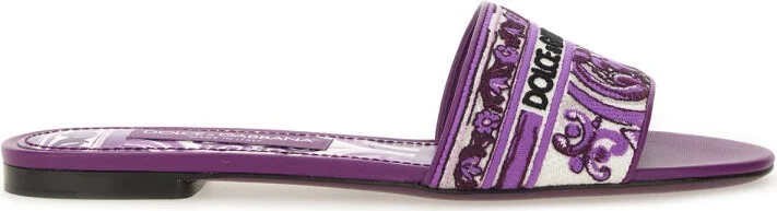 Slide Sandal With Embroidery