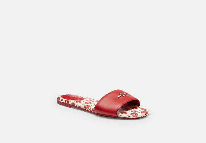 Slide Sandal With Floral Print