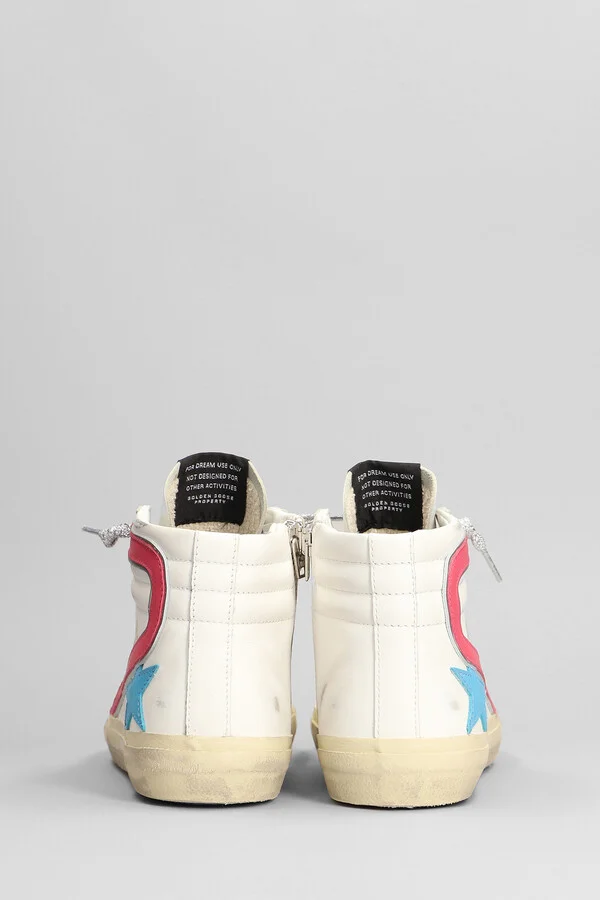 Slide Sneakers In White Leather - Image 4