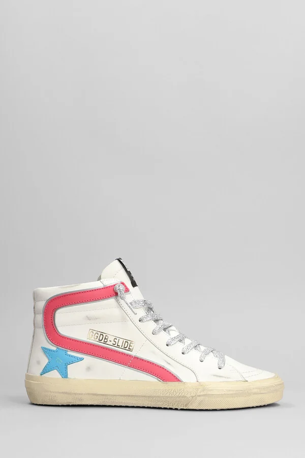 Slide Sneakers In White Leather