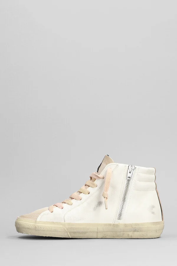 Slide Sneakers In White Suede And Leather - Image 3