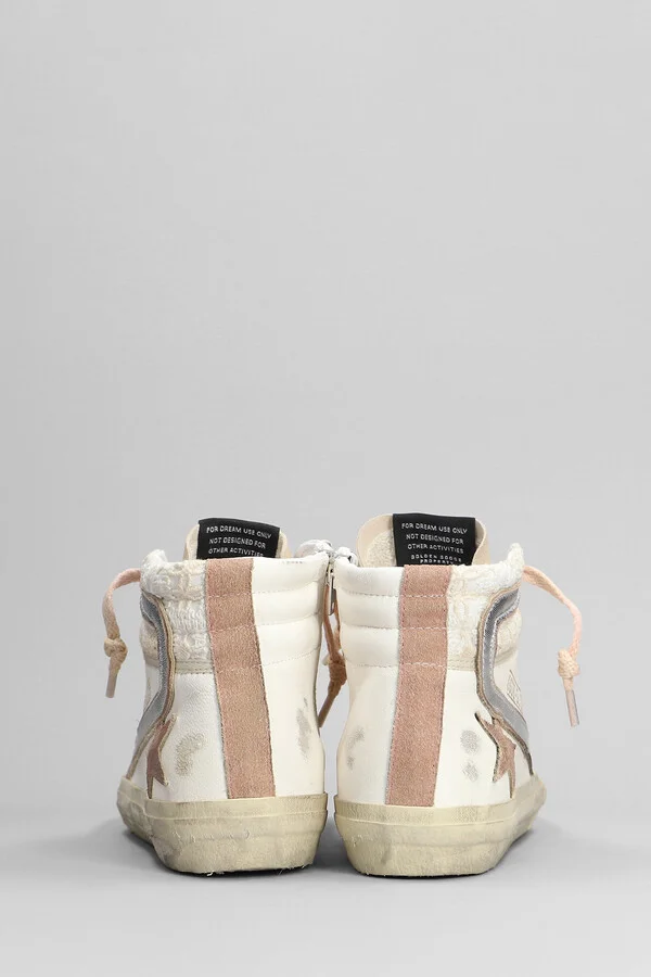 Slide Sneakers In White Suede And Leather - Image 4