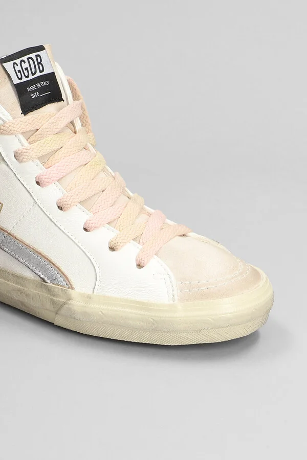 Slide Sneakers In White Suede And Leather - Image 5