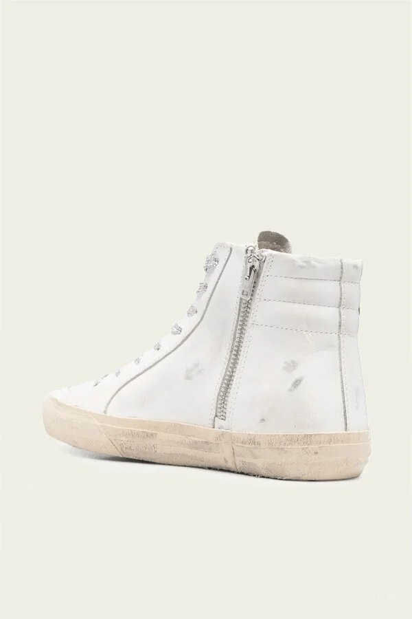 Slide White Tabacco Leather Sneaker - Image 3