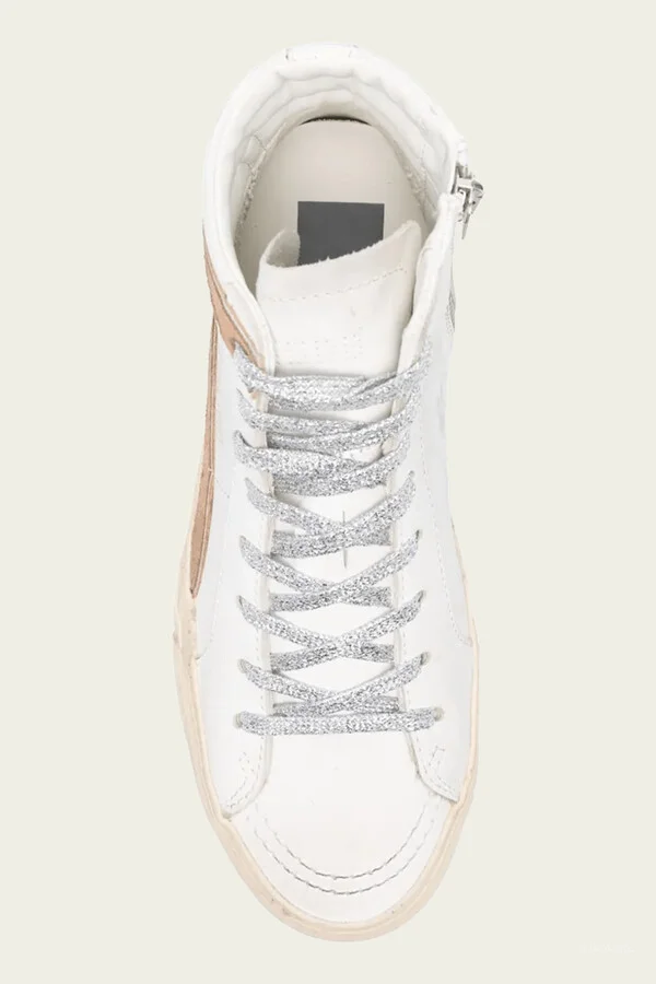 Slide White Tabacco Leather Sneaker - Image 4