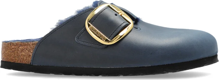 Slides Boston Big Buckle Shearling, , Navy - Blue
