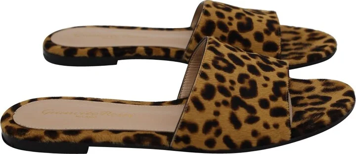 Slides In Animal Print Ponyhair