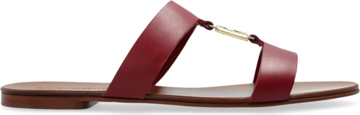 Slides With A Logo-shaped Appliqué, , - Red