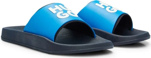 Slides with logo-branded straps