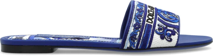 Slides With "Majolica" Pattern, , - Blue