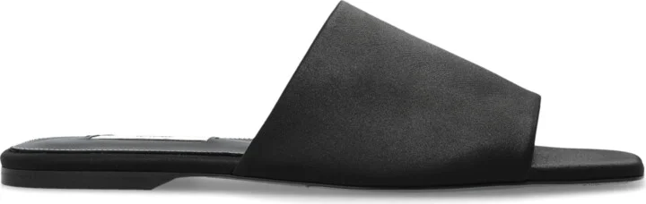 Slides With Satin Finish, , - Black