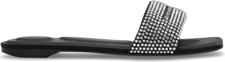 Slides With Shimmering Crystals, , - Silver
