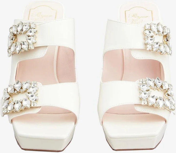 Slidy Viv' 100 Crystal Buckle Platform Mules in Nappa Leather - Image 2
