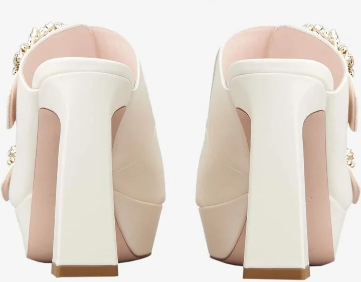 Slidy Viv' 100 Crystal Buckle Platform Mules in Nappa Leather - Image 3