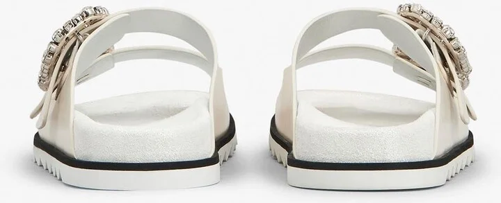 Slidy Viv' Crystal Buckle Leather Mules - Image 3