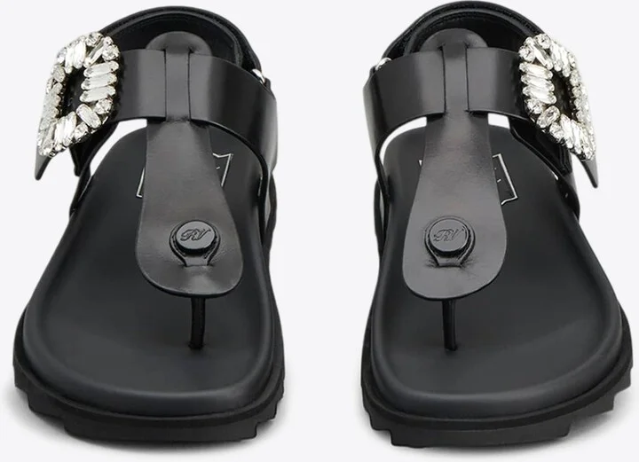 Slidy Viv' Crystal-Buckle Thong Sandals - Image 2
