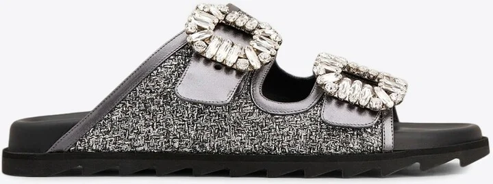 Slidy Viv' Metallic Lurex Slides