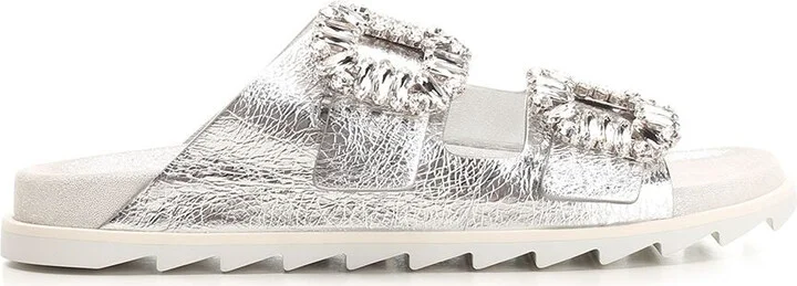 Slidy Viv Sandals Silver