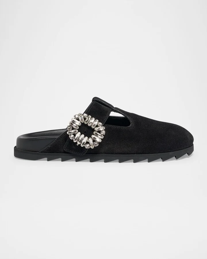 Slidy Viv Suede T-Strap Mules