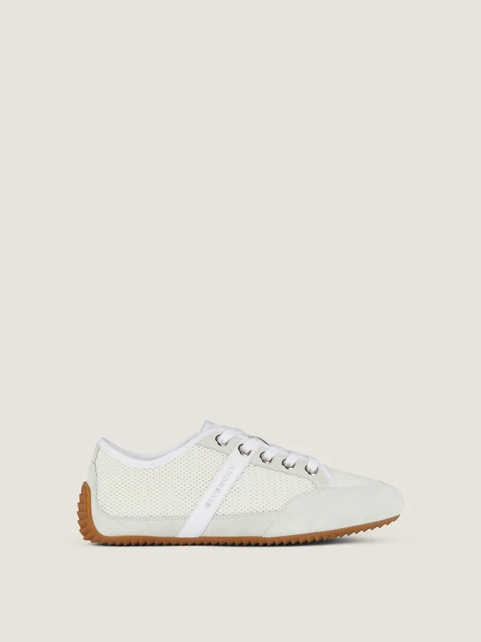 Slim sneakers in mesh and suede