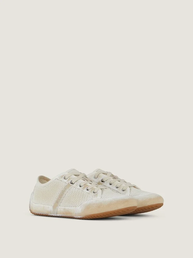 Slim sneakers in painted mesh and suede - Image 2