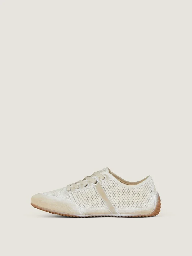 Slim sneakers in painted mesh and suede - Image 3