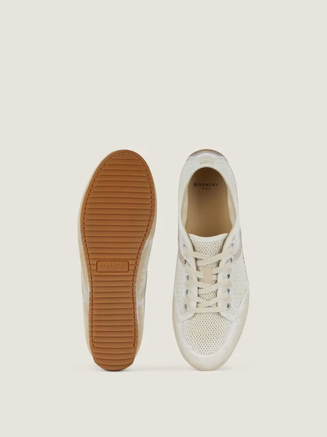 Slim sneakers in painted mesh and suede - Image 4