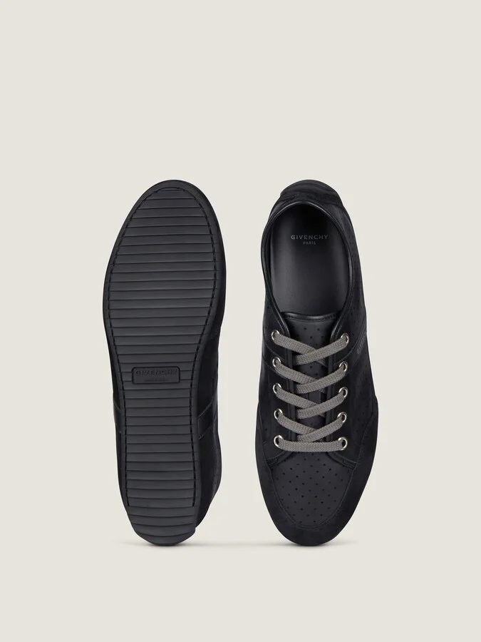 Slim sneakers in perforated leather and suede - Image 4