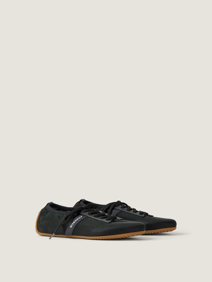 Slim sneakers in transparent mesh and leather - Image 2