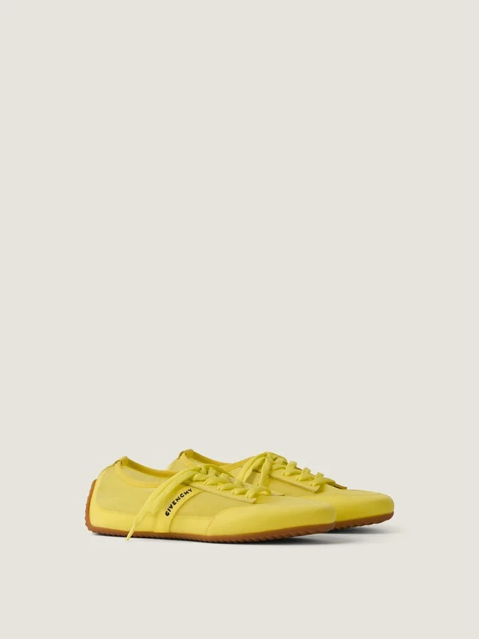 Slim sneakers in transparent mesh and leather - Image 2