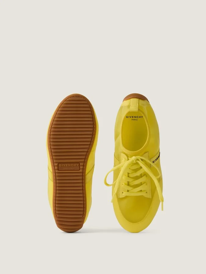 Slim sneakers in transparent mesh and leather - Image 4