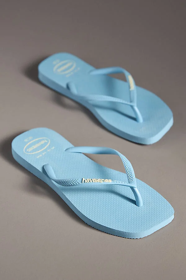Slim Square Thong Sandals