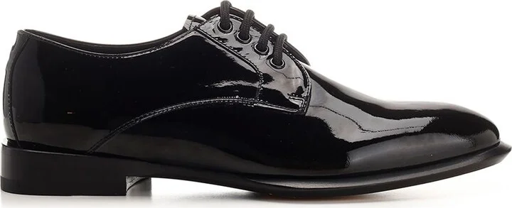 Slim Tread Lace-Up Derbies Lace-Up Shoes Black